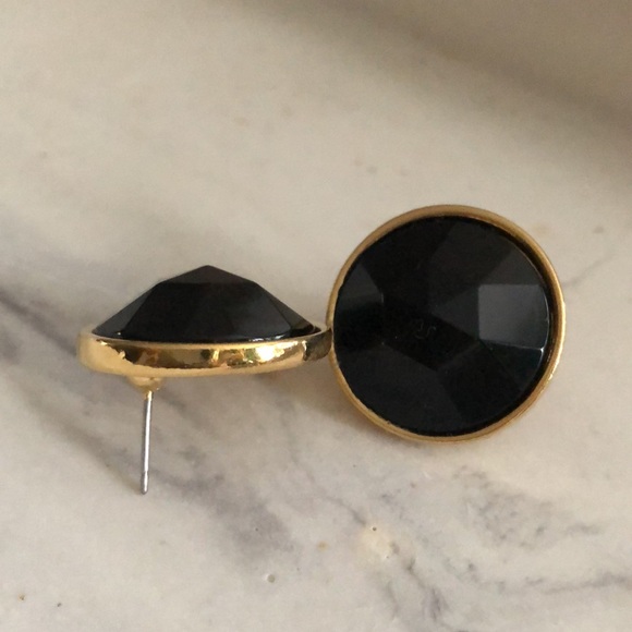 Vintage black geometric earrings - Picture 6 of 7